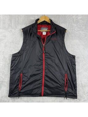 Orvis Trout Bum Men’s L Black Red Full Zip Fishing Vest Lightweight Golf Sporty